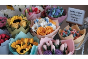 wholesale crochet flower bouquet gifts in bulk