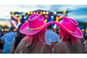 light up pink cowboy hats with women