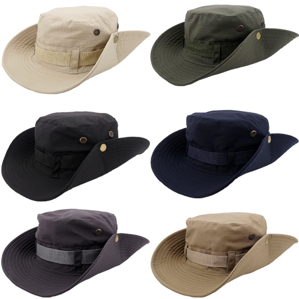 Plain Color Men's Summer Boonie HAT - Quick Dry Wide Brim HAT