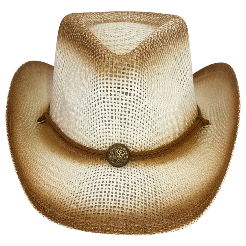 Brown Shade Kid WESTERN Cowboy Hat in Paper Straw