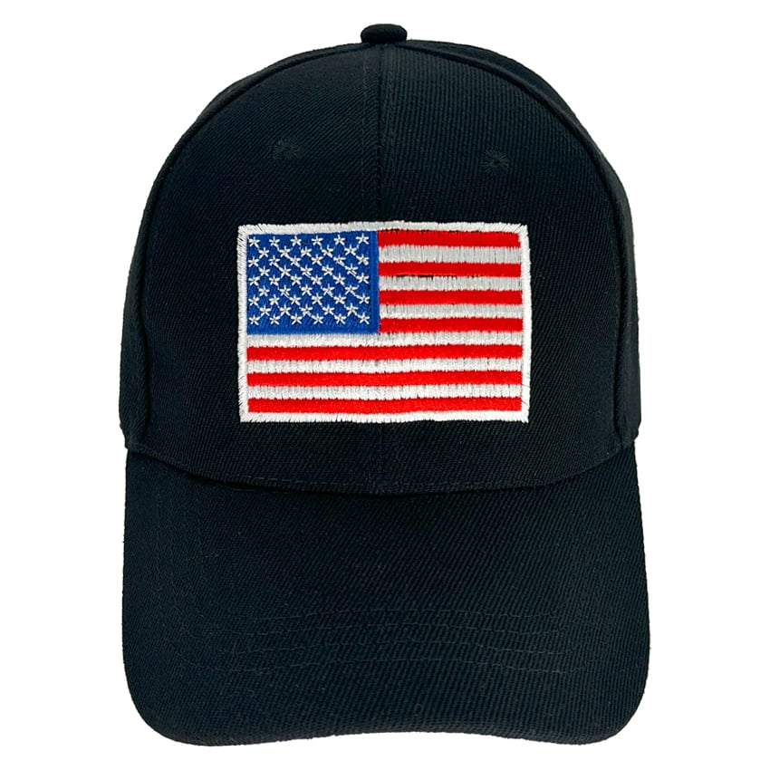 American Flag Black Baseball Cap