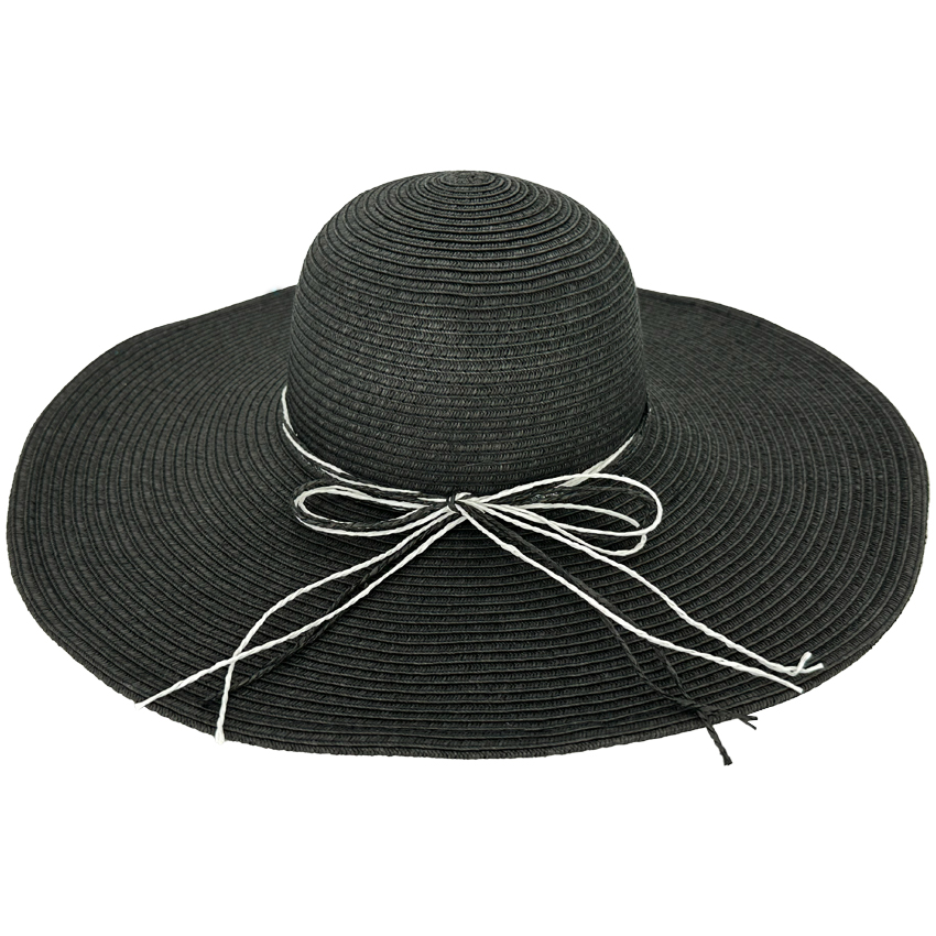 Black Wide Brim Summer Hats for Ladies - Metal Easy-shape Brim Support