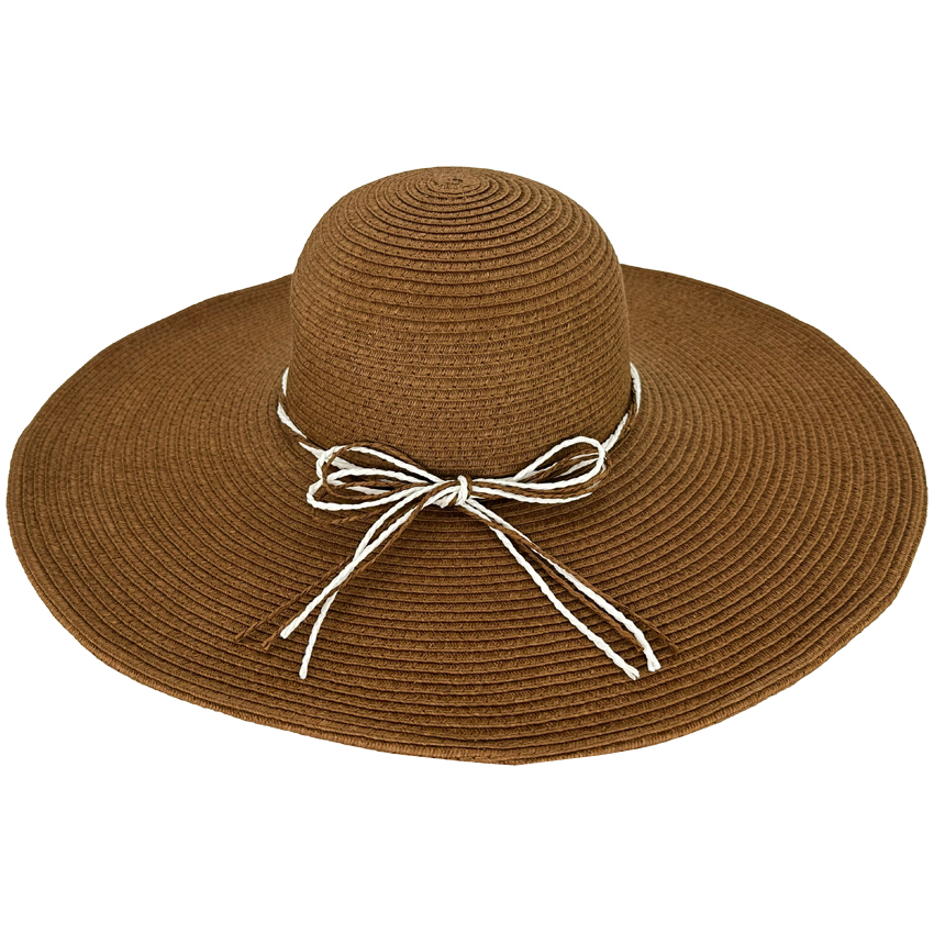 Brown Wide Brim Summer HATS for Ladies - Metal Easy-shape Brim Support