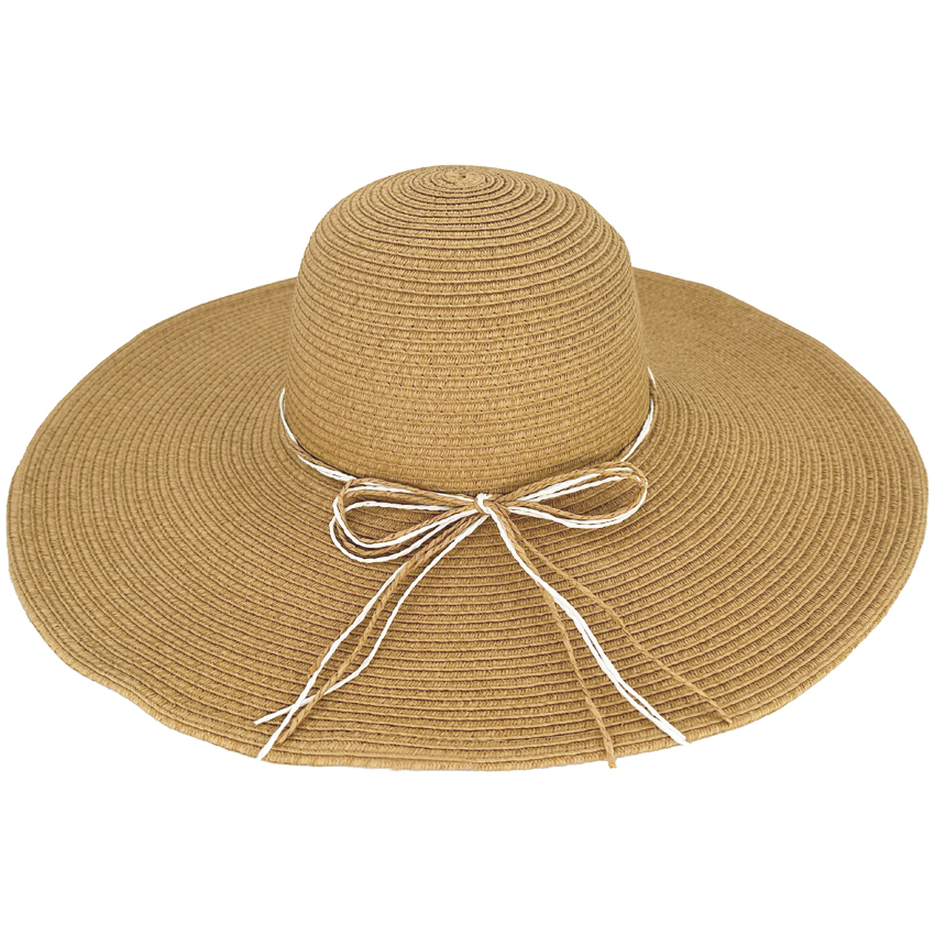 Cream Wide Brim Summer Hats for Ladies - METAL Easy-shape Brim Support