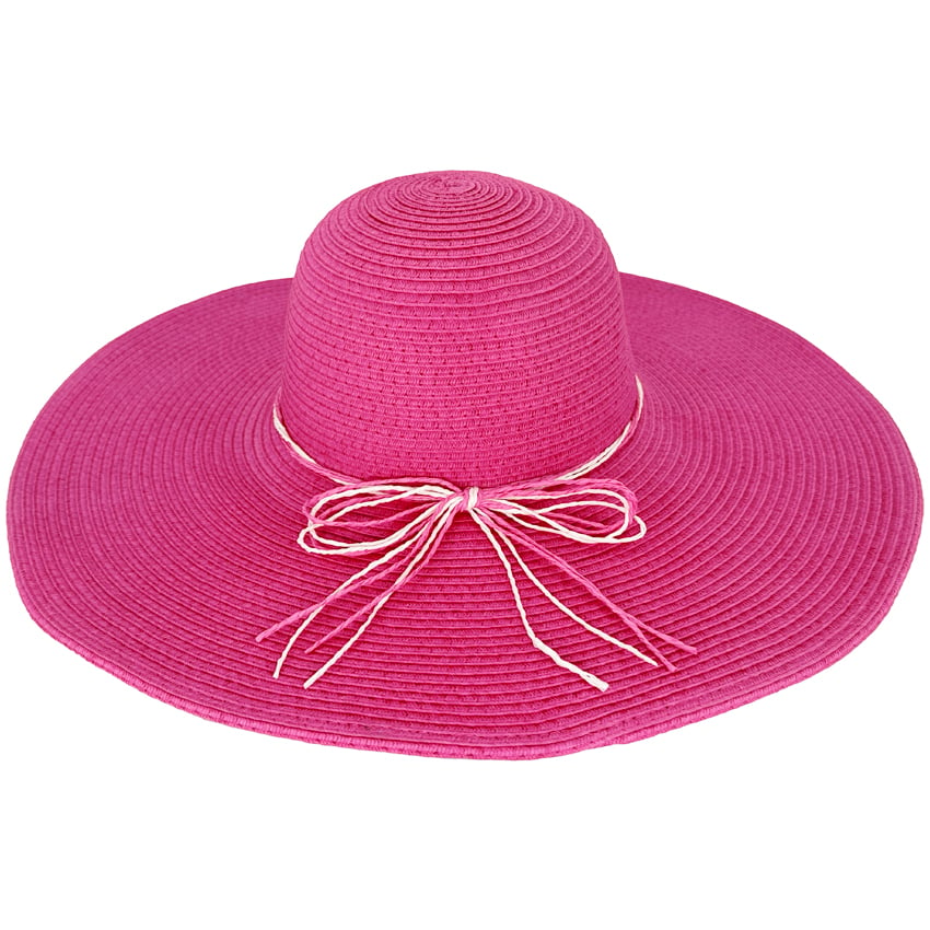 Pink Wide Brim Summer HATS for Ladies - Metal Easy-shape Brim Support