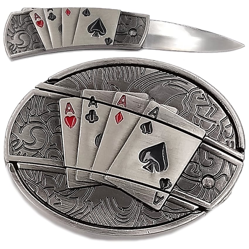 Lucky CARDS Knife Belt Buckle