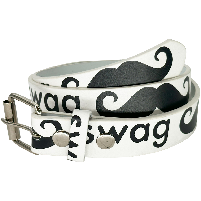 BELTS Swag and Mustache on White for Kids