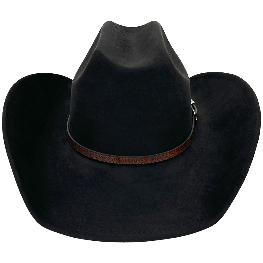 Black Felt Cowboy HATs with Western Plain Leather Band