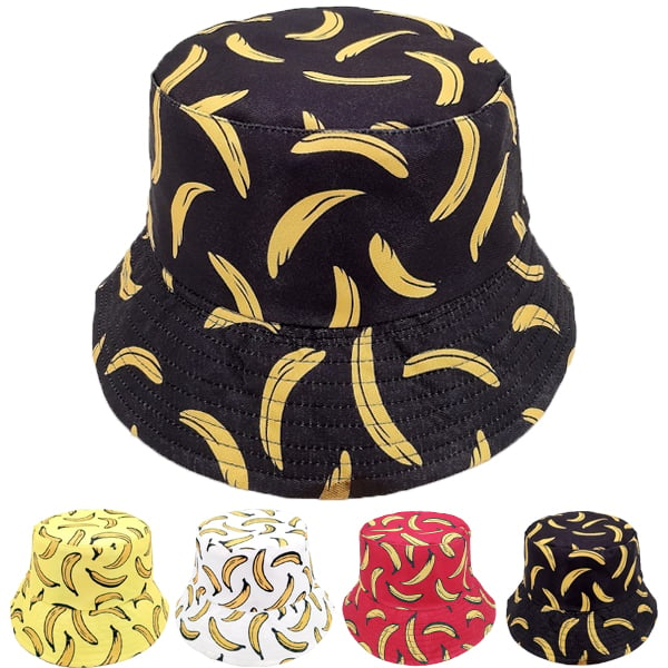 Cute Bucket HATs - Bananas Print Reversible Mixed Color Design