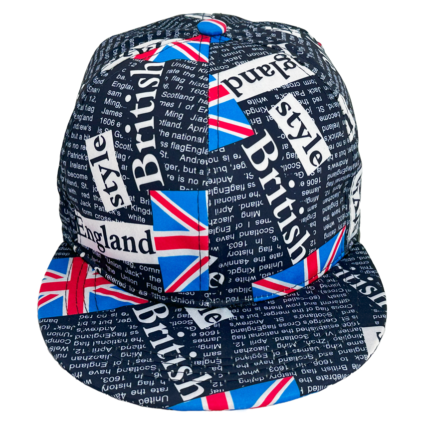 Great Britain - England Style Snapback HAT - Newspaper Design Print