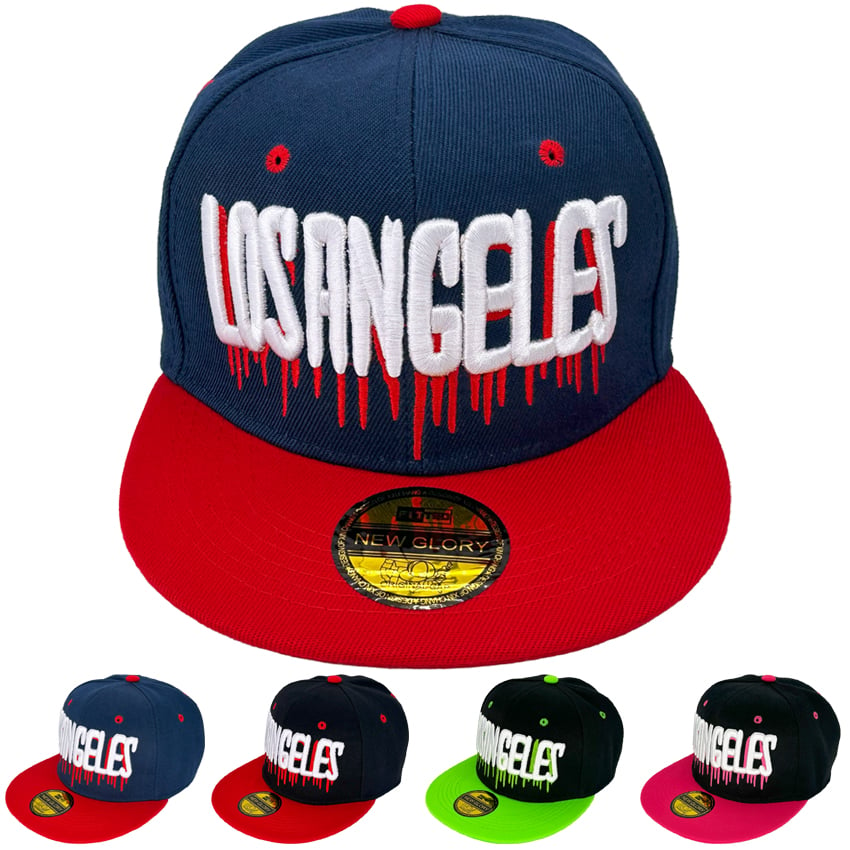 LOS ANGELES Snapback HATs with Embroidered Multicolor Design