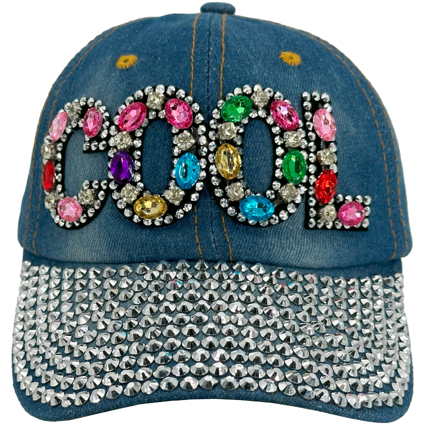 Rhinestone Caps for Men and Women - COOL Design Denim HATs