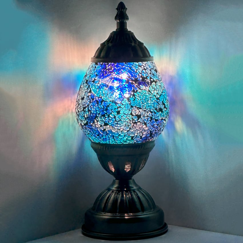 Mosaic Desk LAMP with Cosmic Blue - Without Bulb