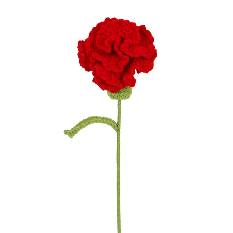 Red Carnation Crochet Flowers for VALENTINE Bouquets