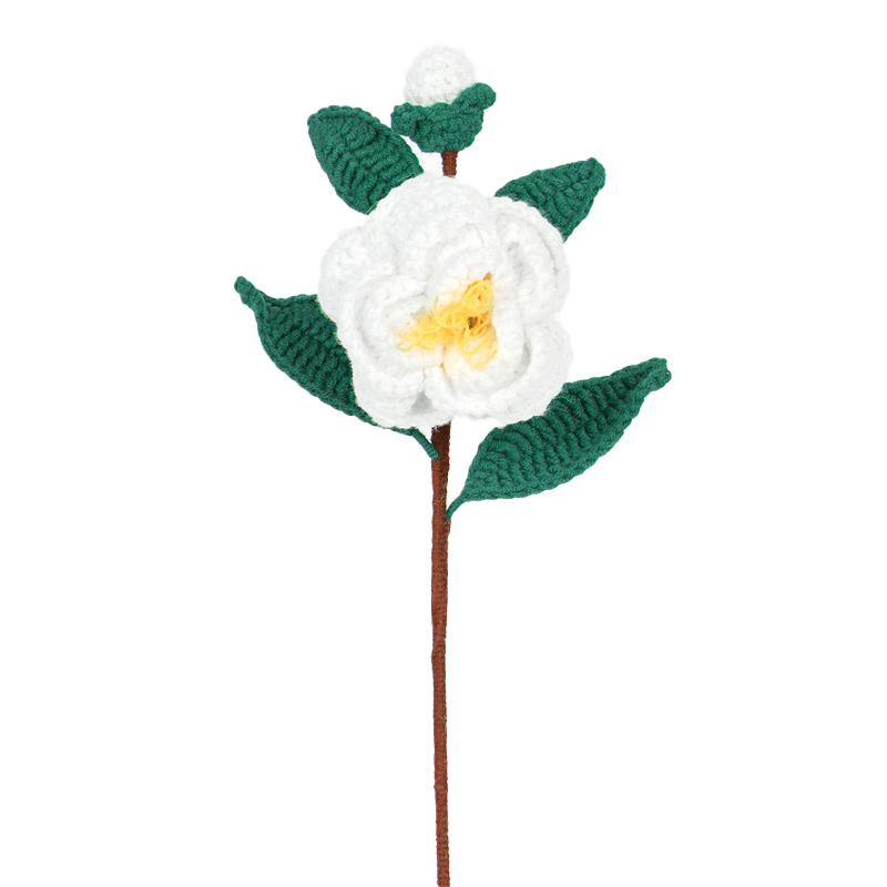 White Crochet Camellia Flowers for WEDDING Bouquets - Perfection