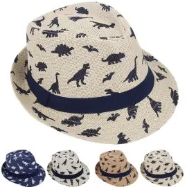 Dinosaur Print Trilby Fedora Hat Set