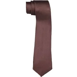 Plain Brown Slim Tie