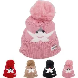 Gorro de invierno para niños - Diseño de estrella sonriente