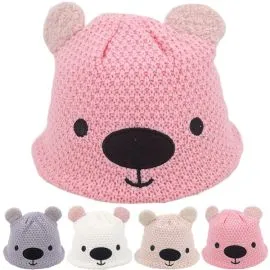 Gorro de invierno para niños: adorable diseño de oso con orejas