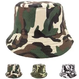 Wholesale Kid's Unisex Camouflage Colors Summer Bucket Hat-2