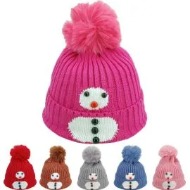 Gorro de invierno para niños: diseño divertido de muñeco de nieve