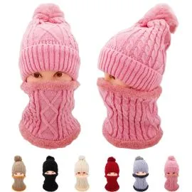 Conjunto de gorro y bufanda trenzados para mujer, gorros de invierno