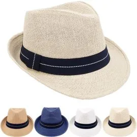 Conjunto de sombrero Fedora Trilby para adulto, transpirable, con banda punteada, colores variados