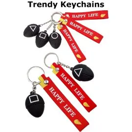 Trendy Happy Life Toy Keychain