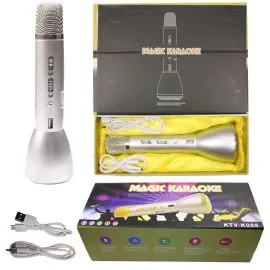 Silver Magic Karaoke Microphone for Party and Events