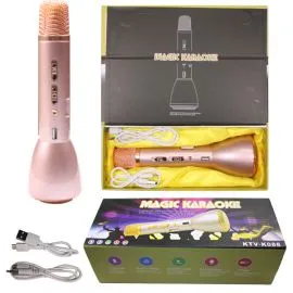 Micrófono de karaoke rosa para fiestas y eventos