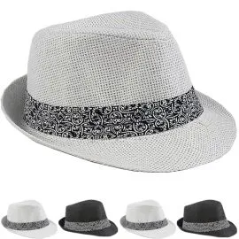 Classic gentleman paisley band adult trilby fedora hat set at wholesale prices from buy4store