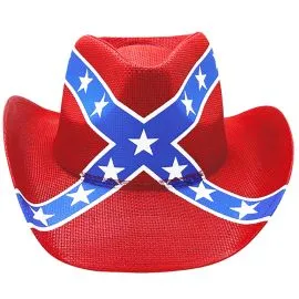 Wholesale High Quality Rebel Flag Cowboy Hat