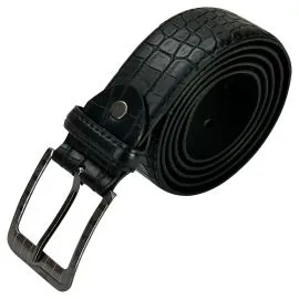 Wholesale Men's Black Mamba Pattern Leather Belt. Buy in Bulk, Save Money!