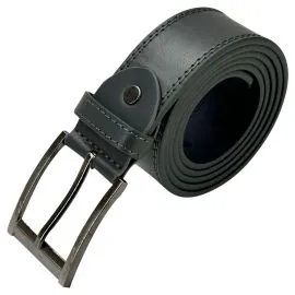 Wholesale Men's Stitched edges Solid Grey Leather Belt. Bu in Bulk, save money!