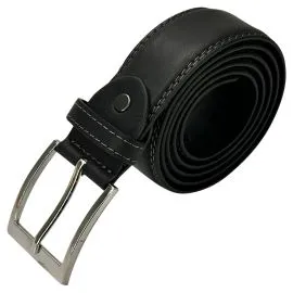 Wholesale Men's Stitched edges Solid Grey Leather Belt. Buy in Bulk save money!