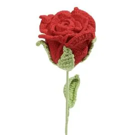 Rosas rojas de ganchillo para ramos de San Valentín para ella