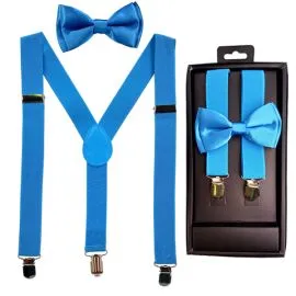 blue suspenders and bowtie sets for children