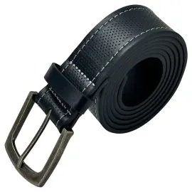 Wholesale Men's Marine Blue Leather Belt with Dot Patterned. Buy in Bulk!