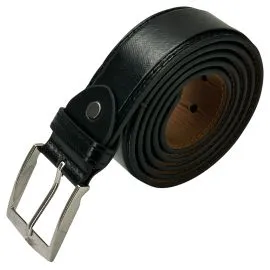 Wholesale Men's Classic Jet Black Leather Belt. Buy in Bulk