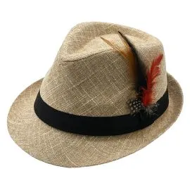 Sombrero Fedora Trilby de color café claro para adulto