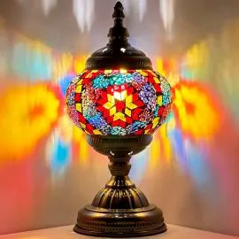 Wholesale Sunset Bloom Rainbow Handmade Mosaic Glass Lamp - Without Bulb