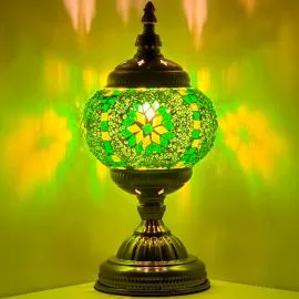 Wholesale Green Petal Flower Garden Handmade Mosaic Glass Lamp - Without Bulb