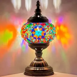 Wholesale Colorful Petal Flower Rainbow Handmade Mosaic Glass Lamp - Without Bulb