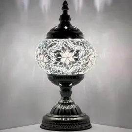 Wholesale Silver Blossom Flower Handmade Mosaic Glass Lamp - Without Bulb