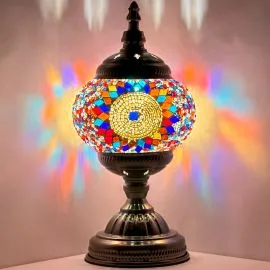 Wholesale Vivid Rainbow Sunflower Handmade Mosaic Glass Lamp - Without Bulb