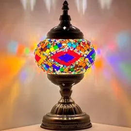 Wholesale Authentic Vibrant Rainbow Handmade Mosaic Glass Lamp - Without Bulb