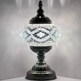 Wholesale Radiant Silver Waves Handmade Mosaic Glass Lamp - Without Bulb