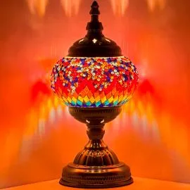 Wholesale Vivid Rainbow Burst Handmade Mosaic Glass Lamp - Without Bulb