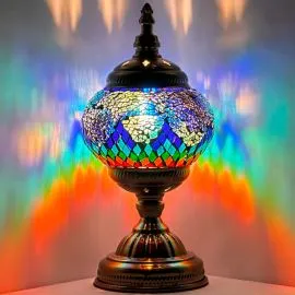 Wholesale Deep Blue Oceanic Burst Handmade Mosaic Glass Lamp - Without Bulb