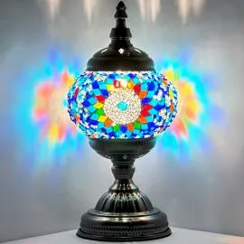 Wholesale Oceanic Blue Sunflower Handmade Mosaic Glass Lamp - Without Bulb